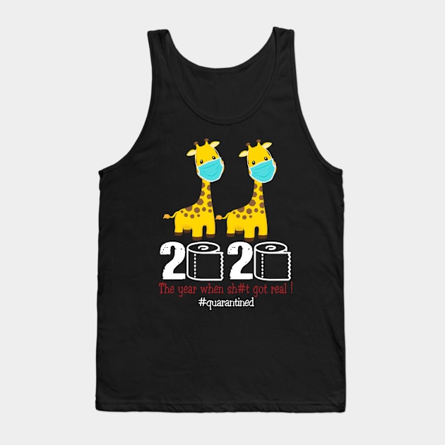 Giraffe 2020 The year when shit got real Tank Top by AteezStore